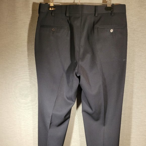 Brooks Brothers Madison Fit Midnight Blue Wool Gabardine Pants, Size 34x30 - Picture 2 of 3